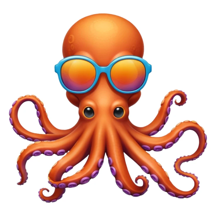 octopus wearing sunglasses sticker