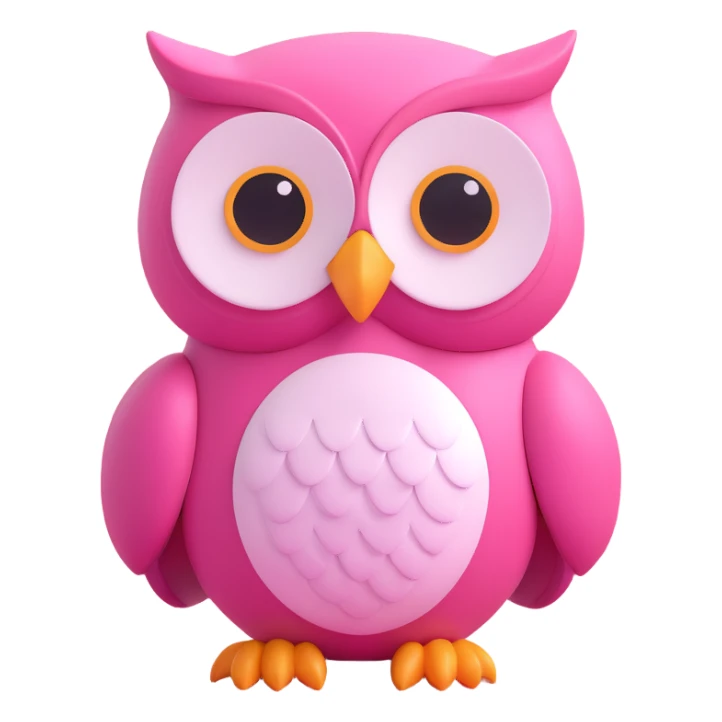 pink owl sticker