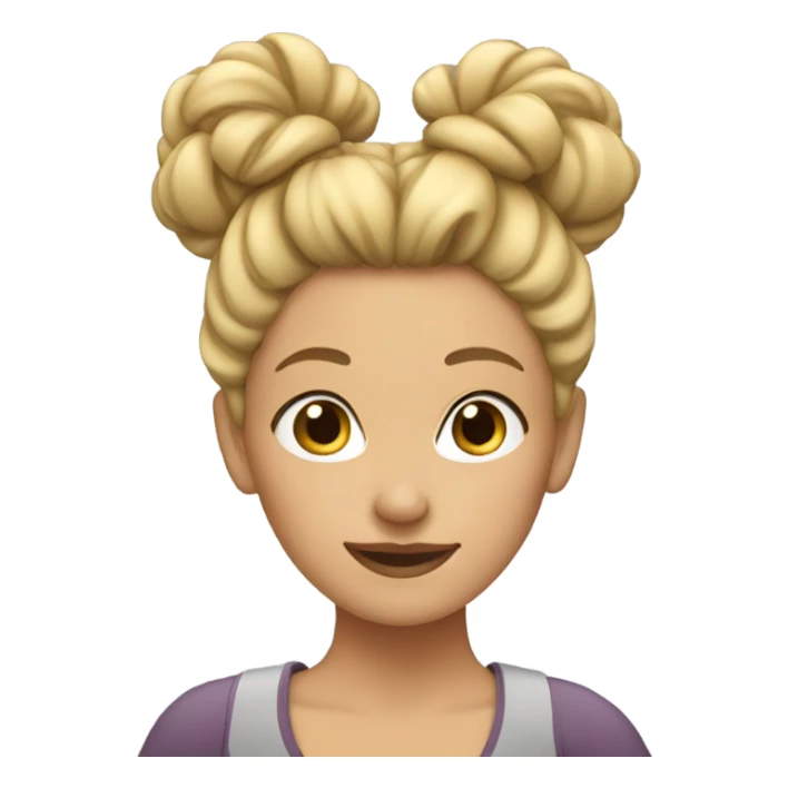 Blonde girl with bun sticker