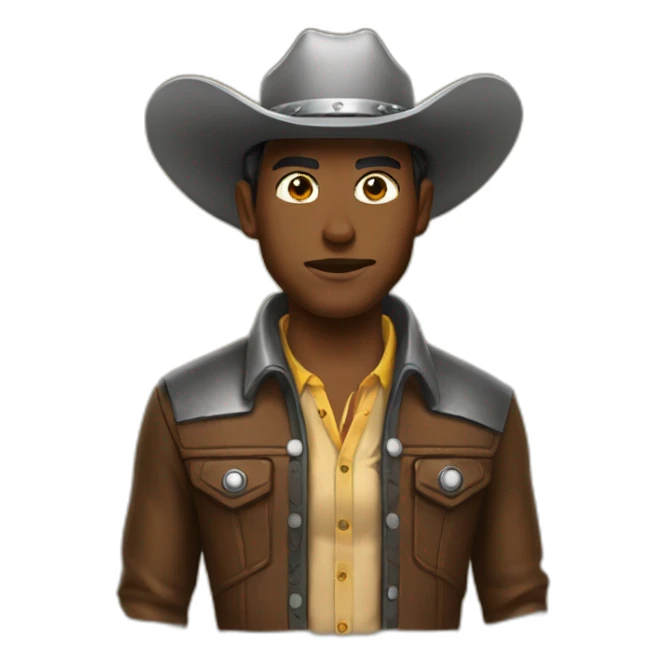 full Chromed skin cowboy sticker