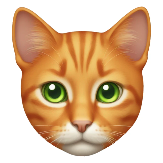 orange cat with green eyes  sticker