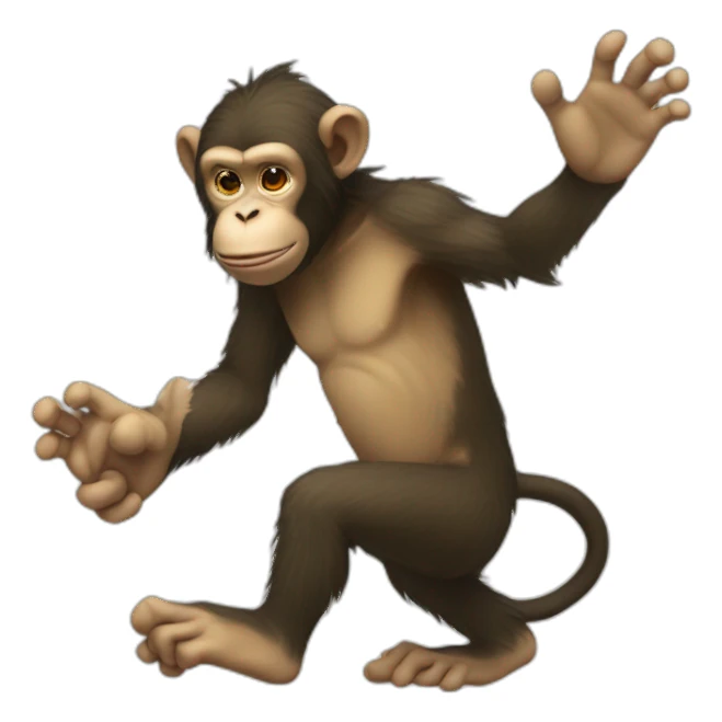 a monkey with the foot over ogre sticker