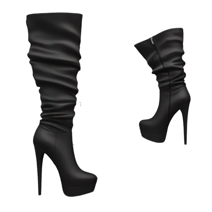 black overknee high heel boot sticker