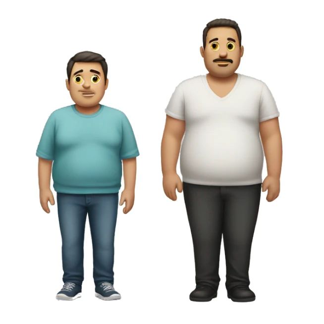 fat and skinny man sticker