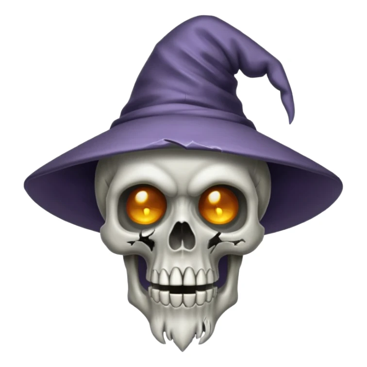 Weird shocked wizard skull sticker