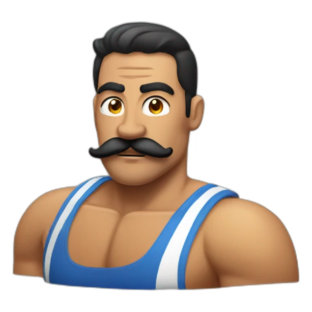 Muscles mustache expressive Cuban man sticker