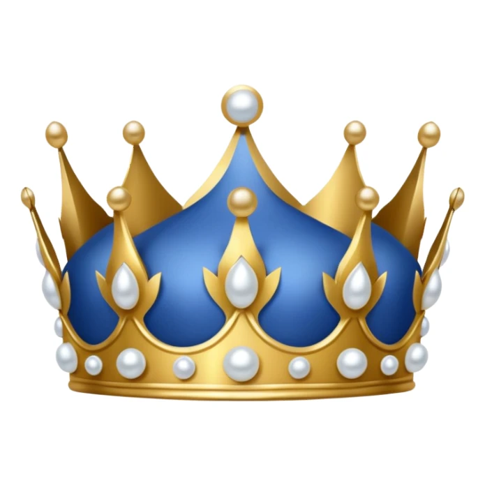 blue crown with 4 pearls sticker