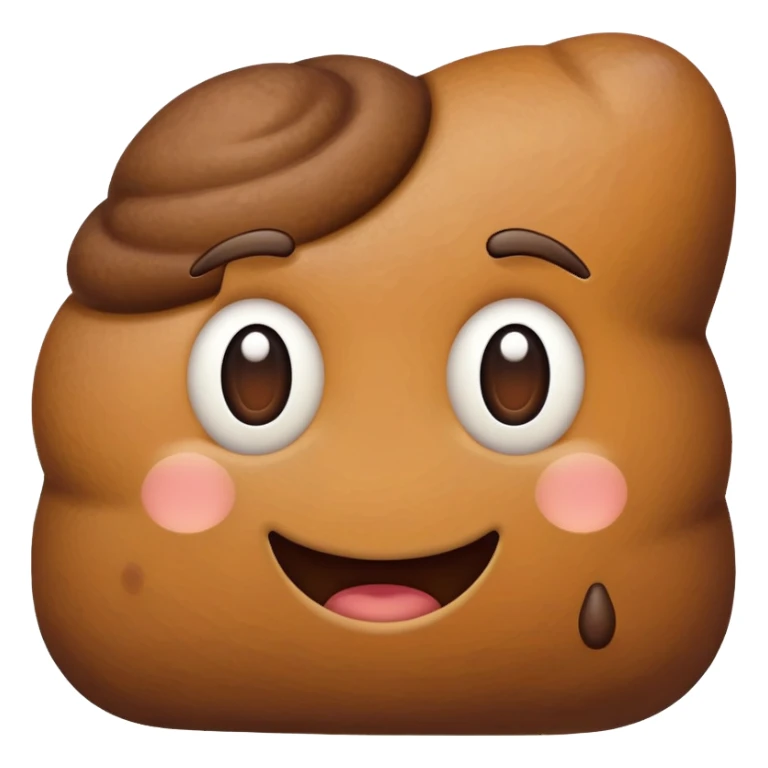 poop emoji facing left, sideways sticker