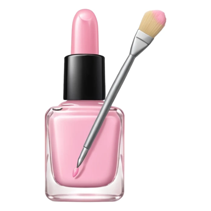 light pink nail polish bottle open brush sticker