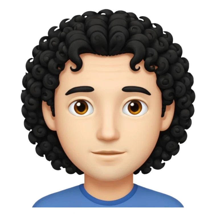 curly haired head cat man sticker