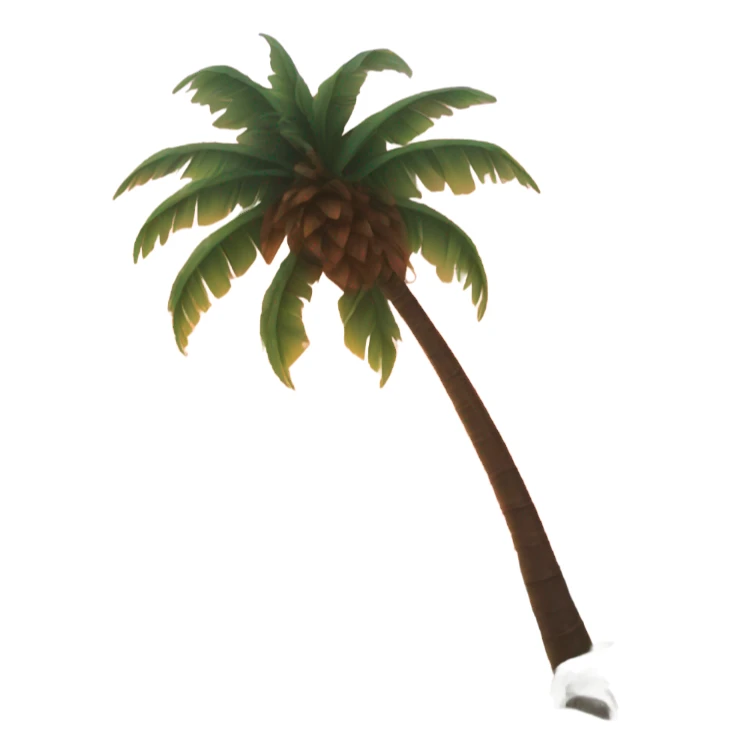 Ocean with orange sunset and palm tree sticker