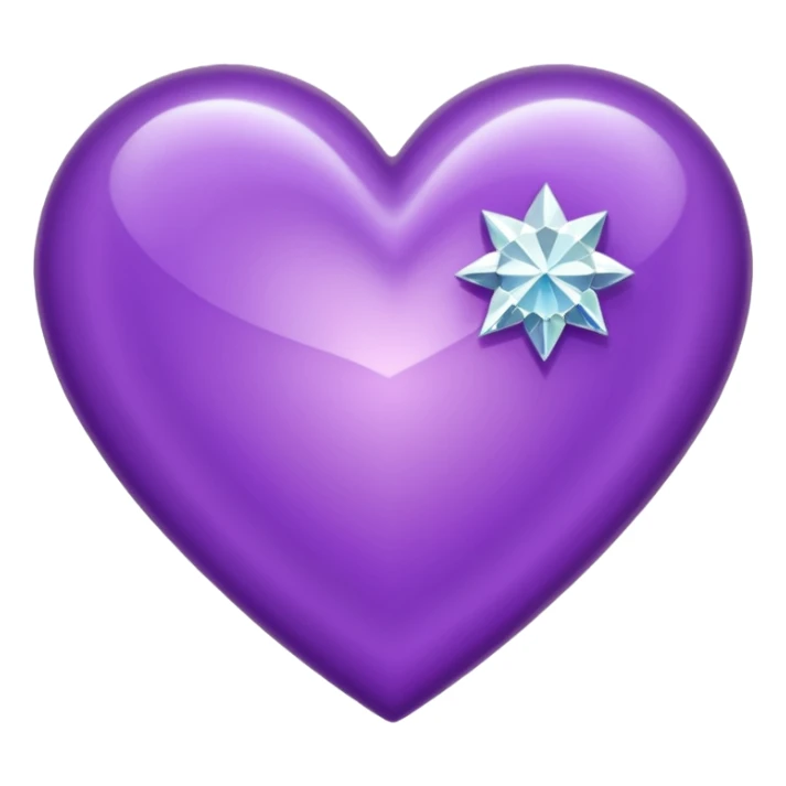 purple heart with diamond around it sticker