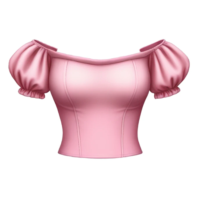 Realistic pink puffy off shoulder top, isolated sticker