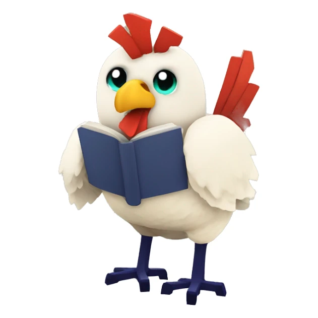 minecraft Chicken with book and the text lore sticker
