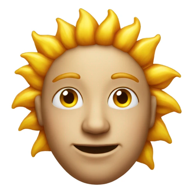 sun realistic face sticker
