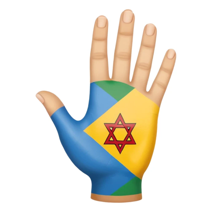 UNE PETITE MAIN COLORE DE DRAPEAU AMAZIGH sticker
