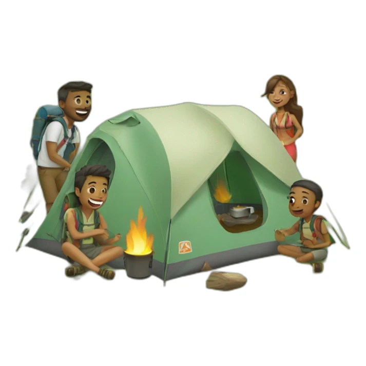camping with friends sticker
