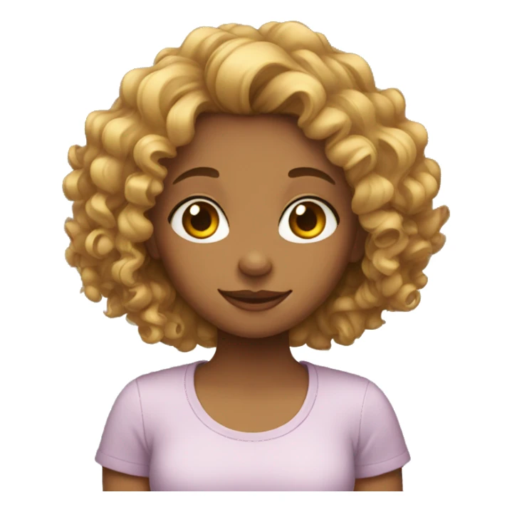 Girl with curly hear sticker