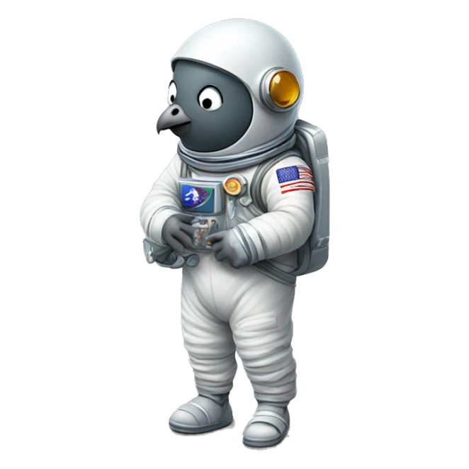 pigeon astronaut in space suit sticker