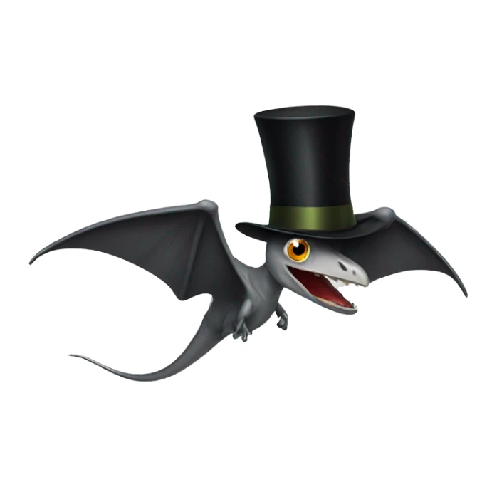 pterodactyl with top hat sticker