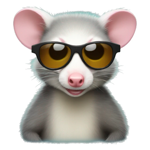 opossum with sunglasses sticker