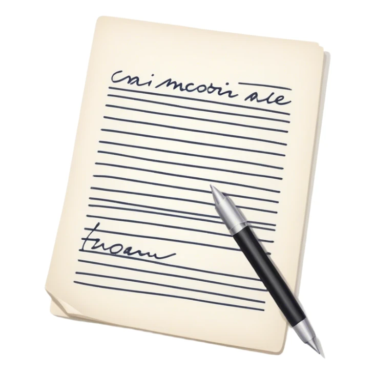 white document, uni notes sticker