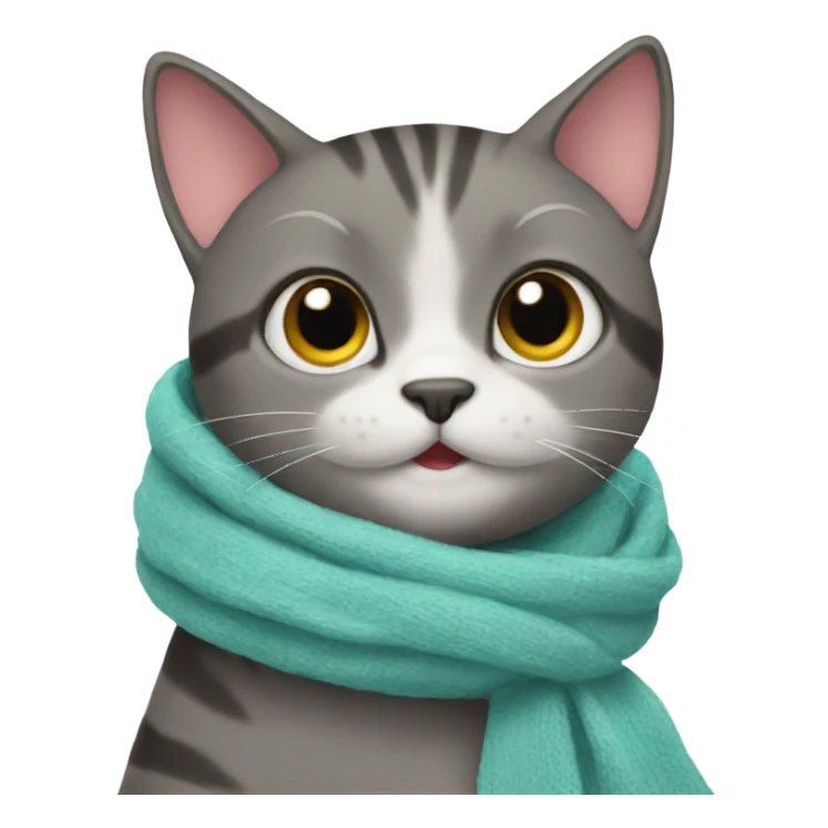 cat wearing a scarf sticker