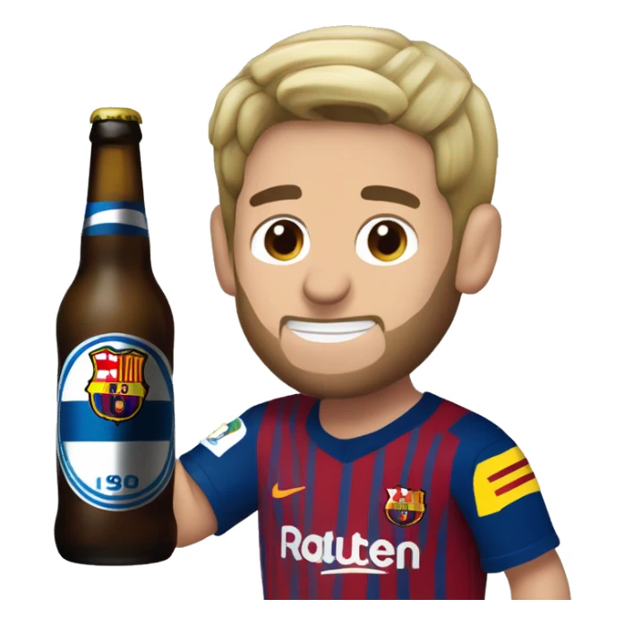 Tomando cerveza messi sticker