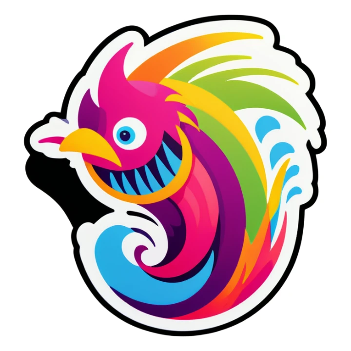 Abstractionism creature sticker