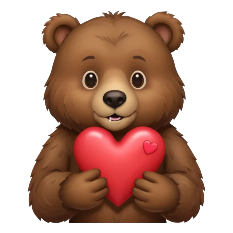 Grizzly Bear with hearts sticker
