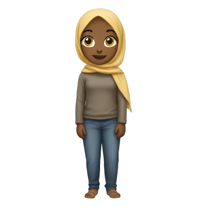 a girl with hijab that brown sticker