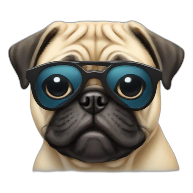 pug with sunglasses sticker