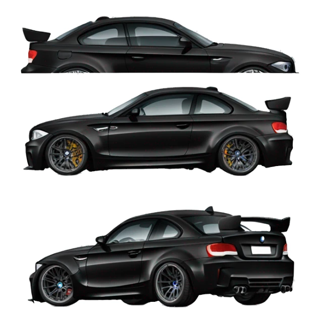 BMW 1M coupe black with widebody sticker