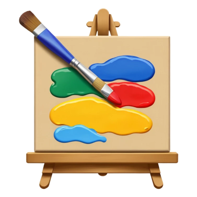 Canvas mid-painting (broad strokes) sticker