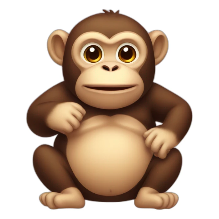 Fat cute monkey sticker