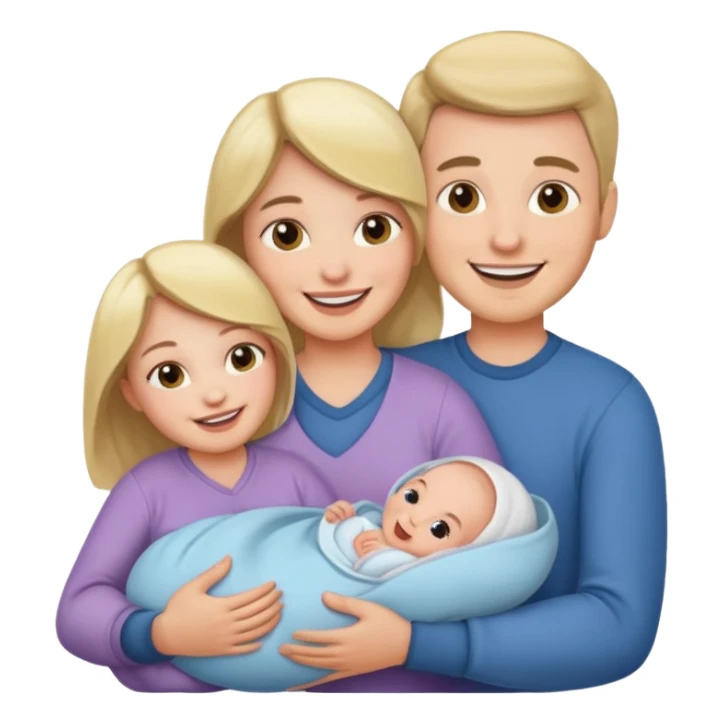 Couple with one newborn sticker