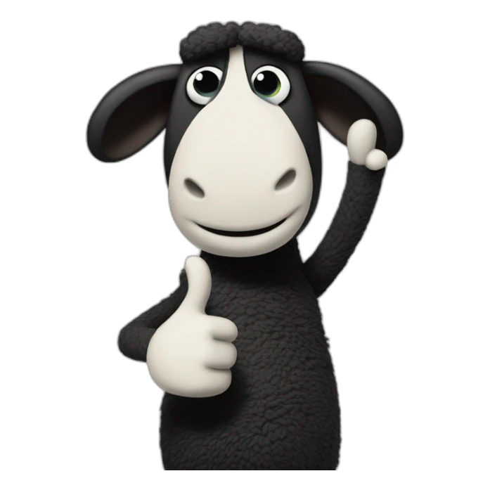 Shaun the Sheep thumbs up sticker