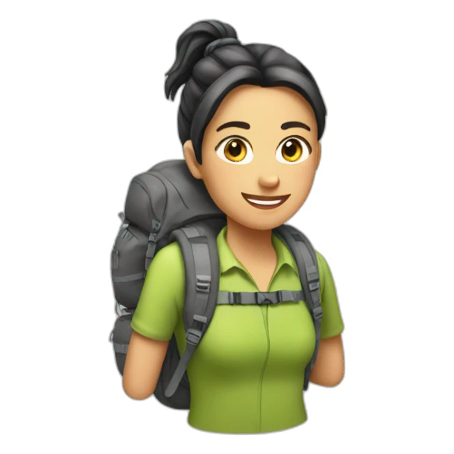 famale Backpackers with ponytail sticker