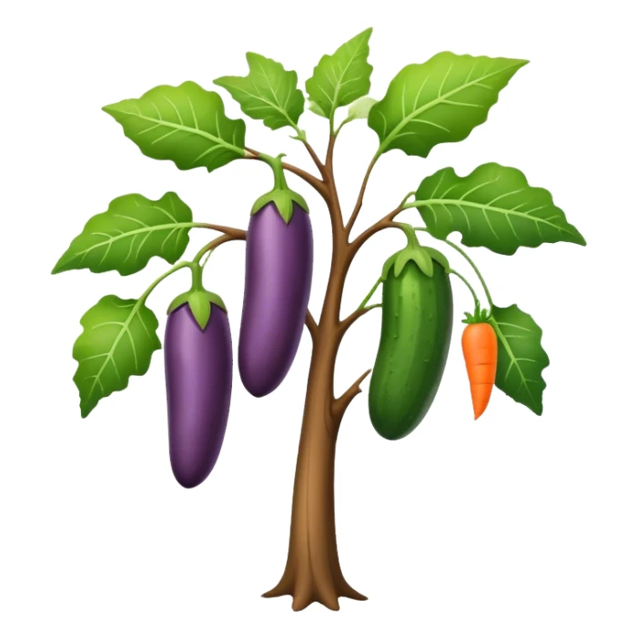 eggplant cucumber carrot on a tree sticker