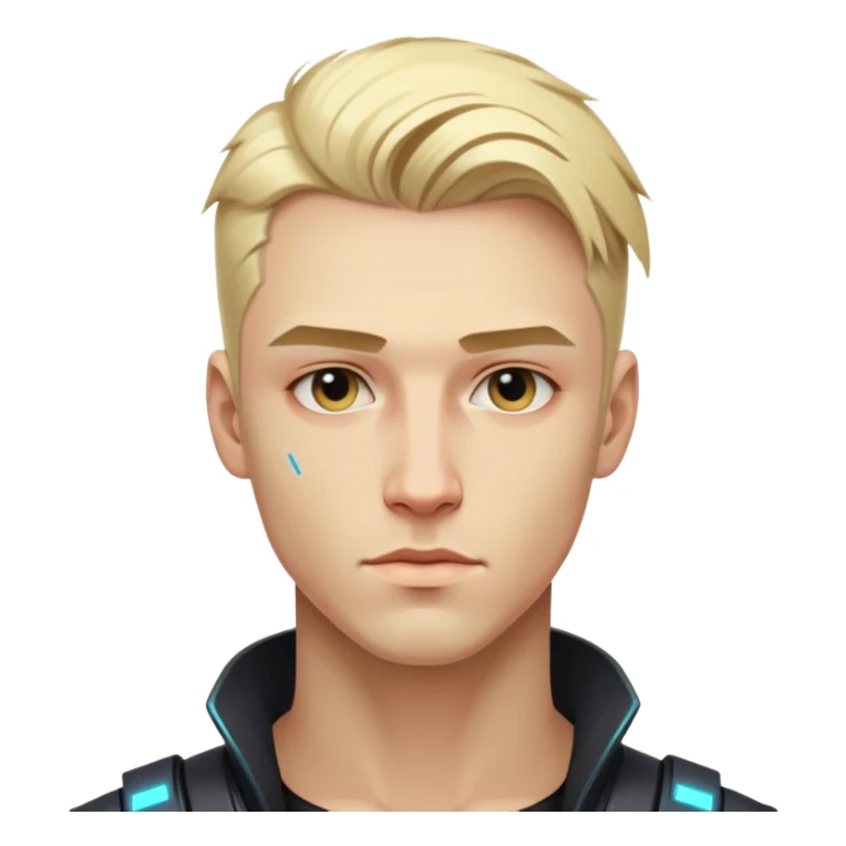 handsome man cyber punk blond  sticker