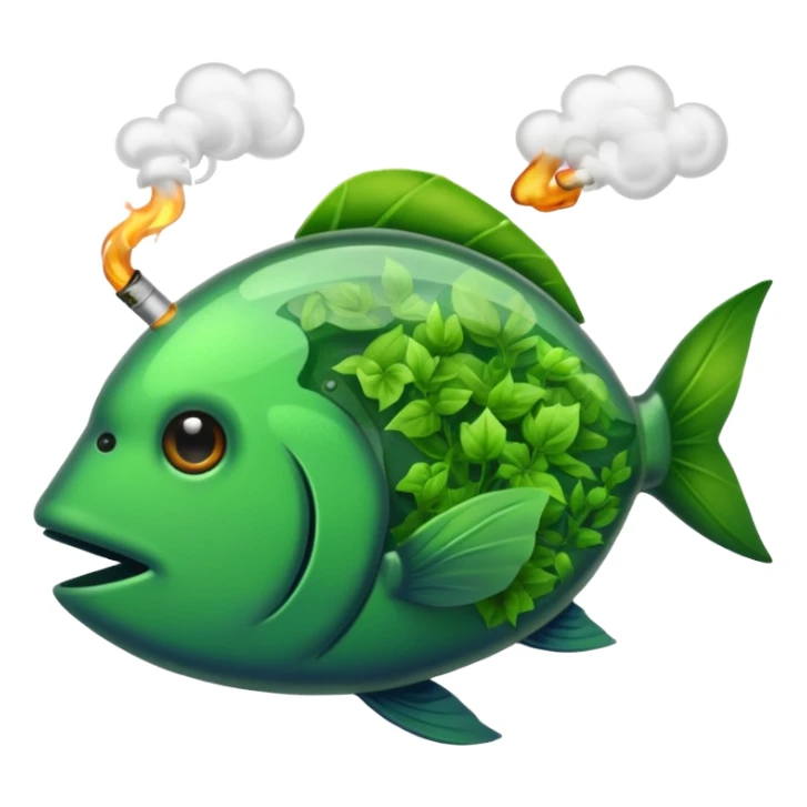 Fish smoking weed  sticker