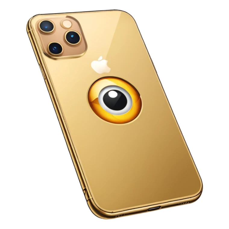 Gold iPhone 16 Pro Max, replace apple logo with fullgold eye logo backview sticker