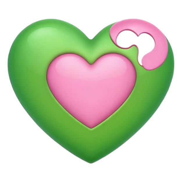 pink & green heart emoji sticker