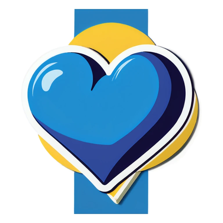 Pop art blue heart  sticker