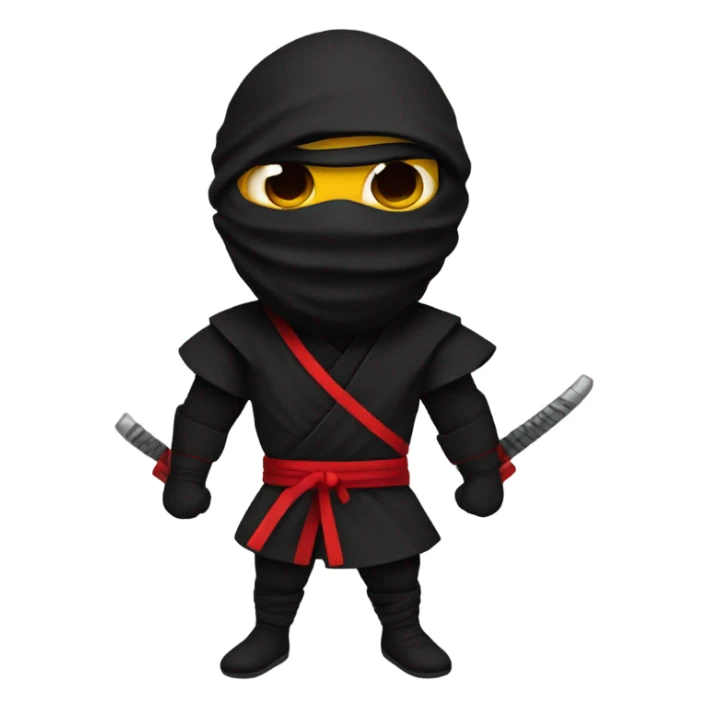 Black ninja with red ninja mask sticker