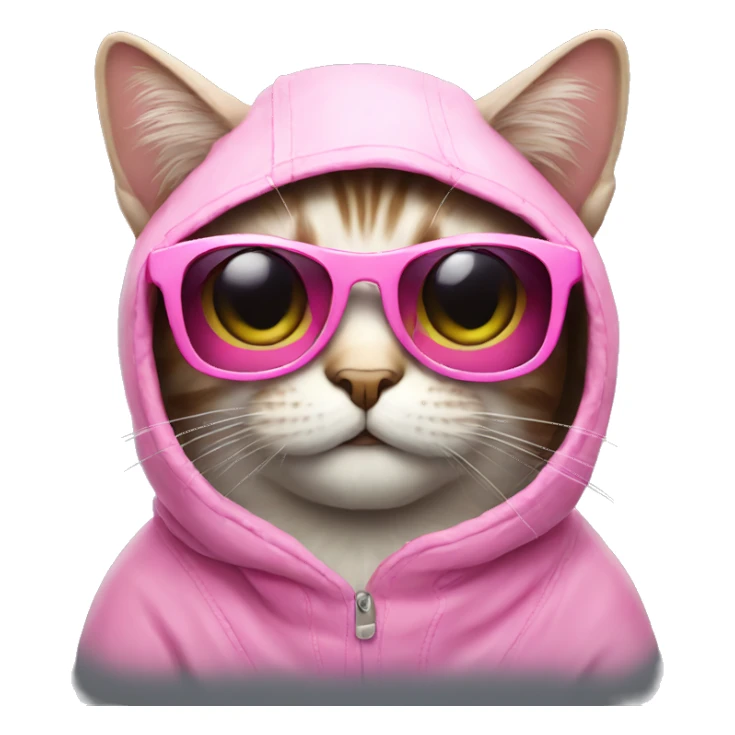 Cat with pink sunglasses sticker