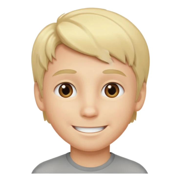 blond boy with grey eyes smiling sticker