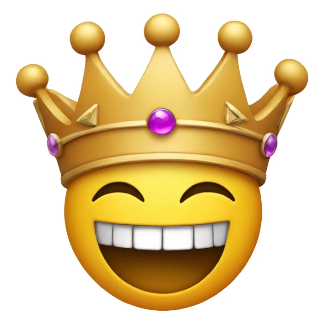 smiley face wearing a crown sticker
