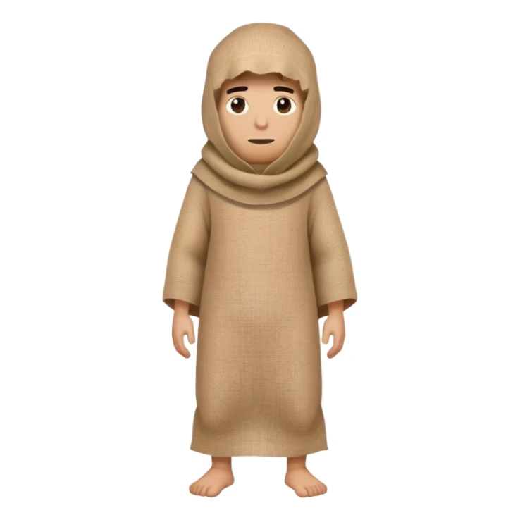 man with burlap sack over head full body standing sticker