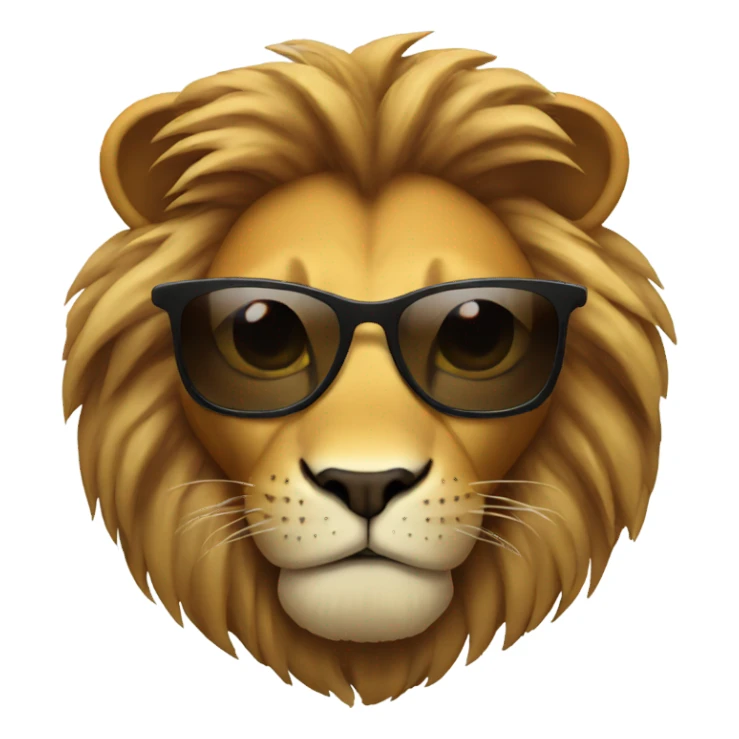 Lion with sunglasses face sticker
